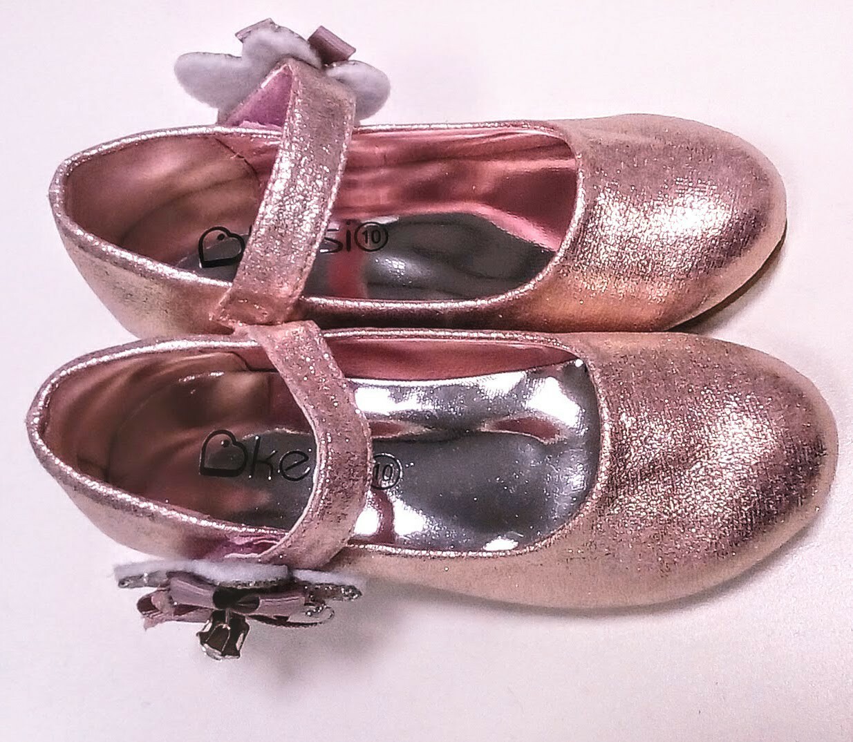 Kelsi Niñas Rosa Tacón Zapatos Con Correa Talla 9-2