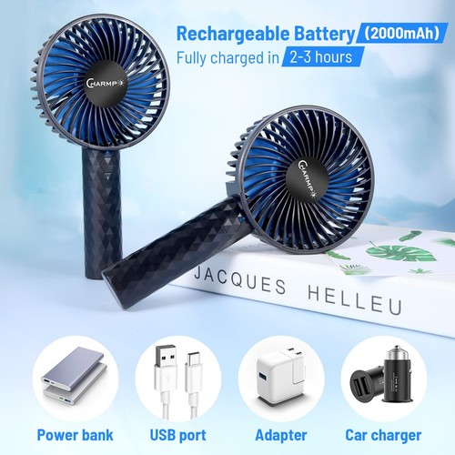 CHARMP Portable Handheld Fan Small Personal Fan with Rechargeable Battery Sma... - Picture 4 of 7