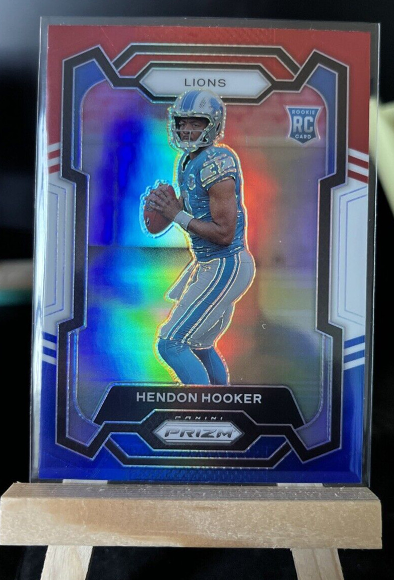 2023 Panini Prizm Hendon Hooker Rookie Red White Blue #329 Lions RWB QB