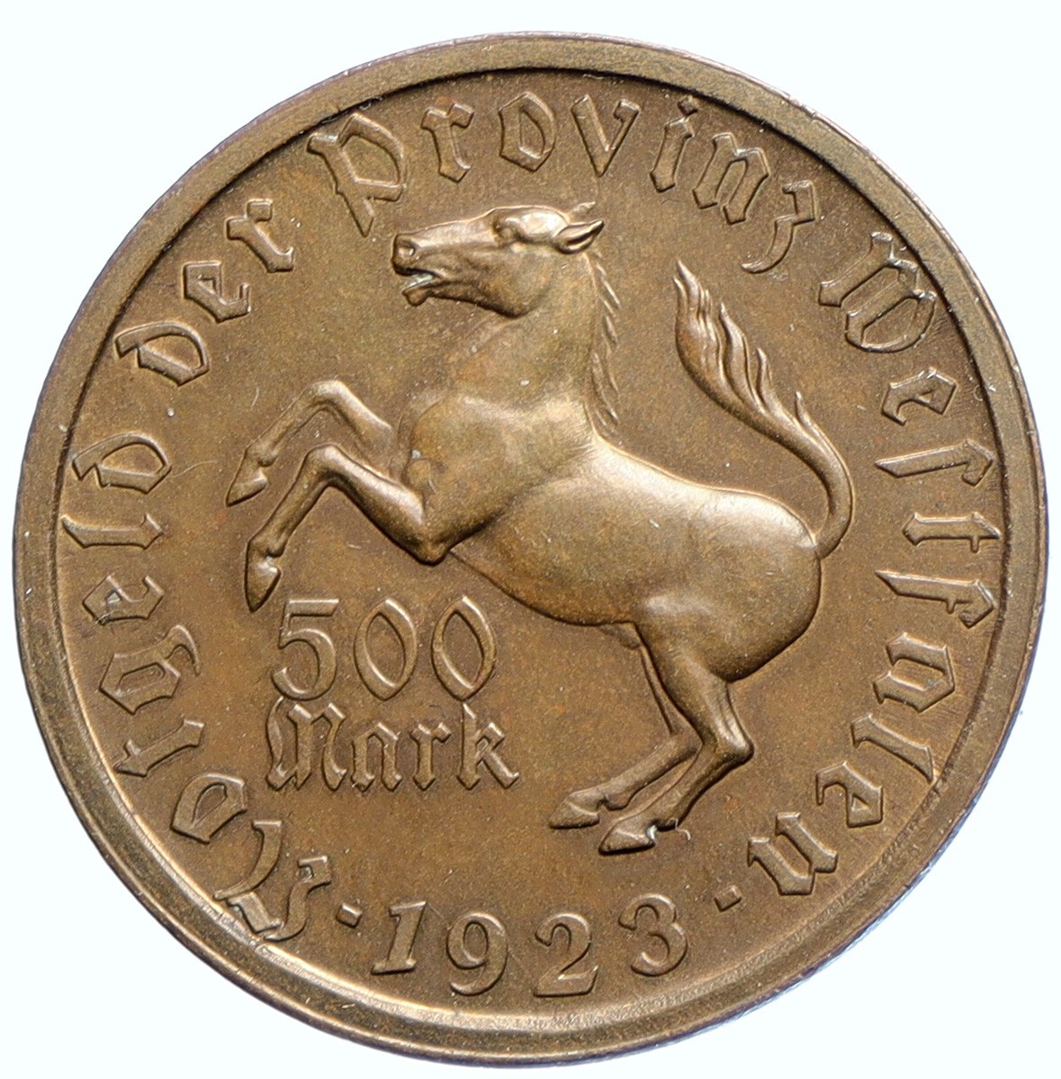 1923 GERMANY Weimar WESTPHALIA 500 Mark NOTGELD Vintage OLD Coin