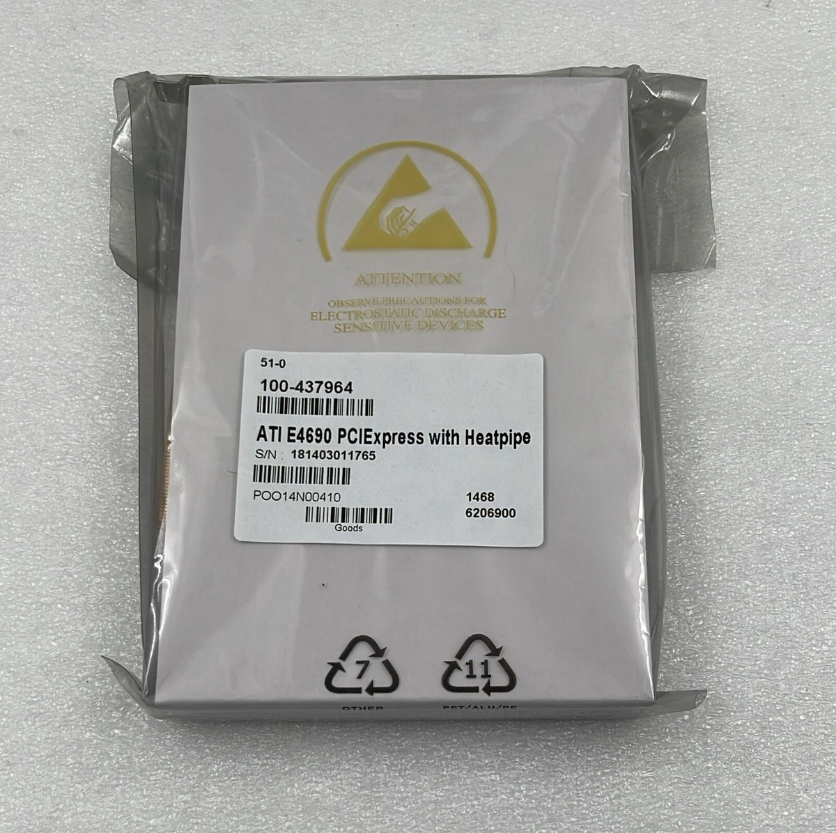 NEW** ATI PCIExpress Graphics card E4690 DDVI RH PSINK EDG with