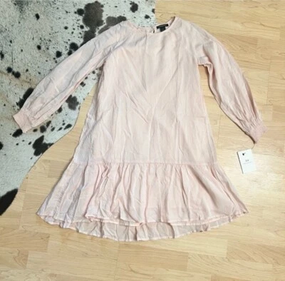 Mini Vestido SOMETHING NAVY Rosa Rubor Volantes Dobladillo Talla 8 Nuevo con Etiquetas - Imagen 1 de 4