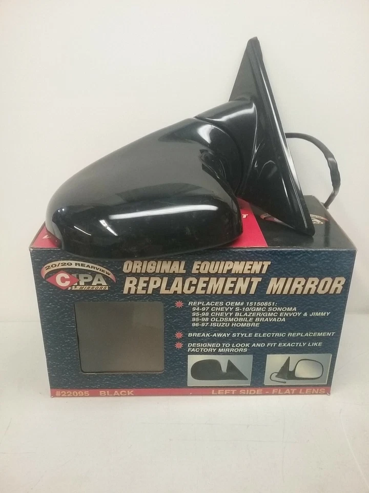 Espejo retrovisor CIPA 22095 para Chevy GMC Oldsmobile Isuzu lado izquierdo negro Foto 2 de 3