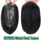 Slicked Back Men Human Hair Toupee Ultra Thin Skin Base System Short Buzz Cut US