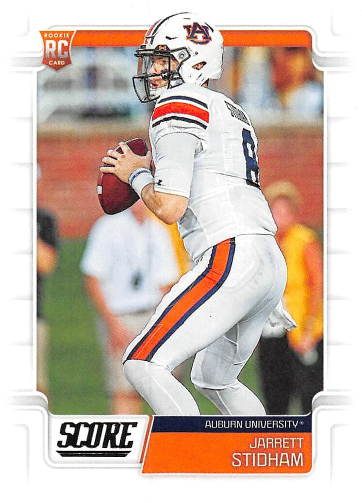 Jarrett Stidham 2019 Panini Score Rookie Card RC #336 New England Patriots