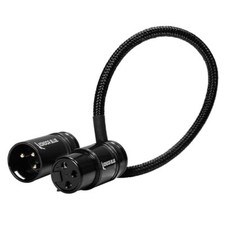 KONDOR BLUE 8 Straight Low Profile Right Angle XLR Cable Raven Black