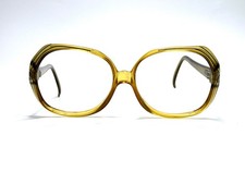 VTG Christian Dior Amber Yellow Green Clear Oval Glasses Germany 2035 52 14 125