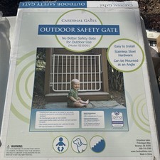 Cardinal Gates Ss30od White Outdoor Safety Gate Baby Pet 27-42.5 Open Box Cardinal Gates Ss30od White Outdoor Safety Gate Baby Pet 27-42.5 Open Box