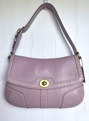 Vintage Coach Hamptons Flap Turnlock Shoulder Bag, lilac