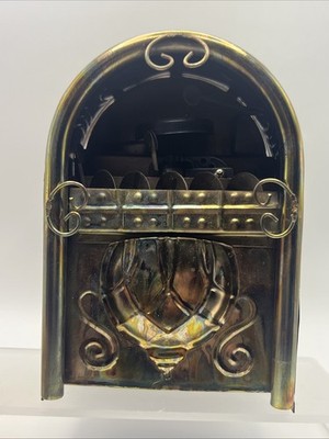 Retro 1950s Brass-toned Tin Jukebox Wind Up Music Box Rock around the Clock  6''