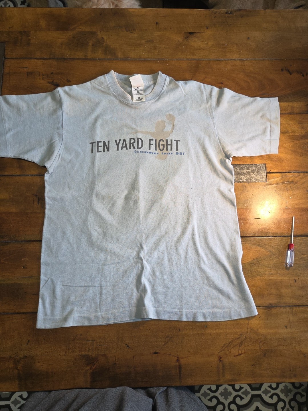 Vintage 1998 Ten Yard Fight Summer Tour Shirt Boston Straight Edge Hardcore Mens