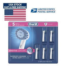 Oral-B Sensitive Gum Care Replacement Brush Heads 5 Counts - FREE SHIPPING  