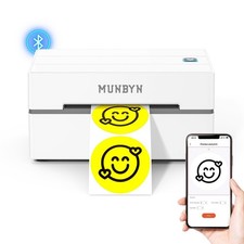 MUNBYN Bluetooth Thermal Label Printer, 130B Wireless 4x6 Shipping Label Prin...