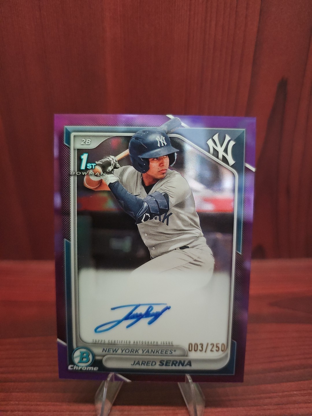 2024 Bowman - Chrome Prospect Auto Jared Serna #CPA-JS Purple Refractor/250 AURC