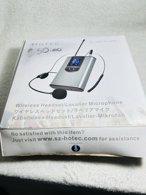 Hotec H-U05/H-U25 Wireless Headset Lavalier Microphone System Silver Black