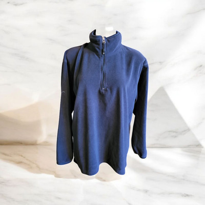 Polar Edge Arctic Fleece Mens L Long Sleeve 1/4 Zip Pullover Navy