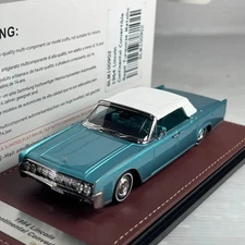 1964 Lincoln Continental Convertible Closed Roof Regal Turquoise Metallic in 1:4
