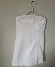 Altard State White Solid Strapless Zip Back Mini Dress Sleeveless Size S