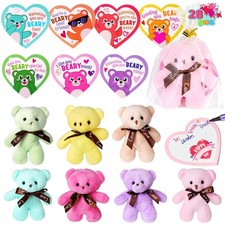 JOYIN 28 Pack Valentines Day Gift Cards with Bear Plush Toys, Cute Multicolor