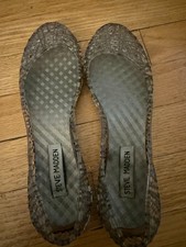 Steve Madden Clear Jelly Flats Silver Tone Geometric Ballet Flats Size 7
