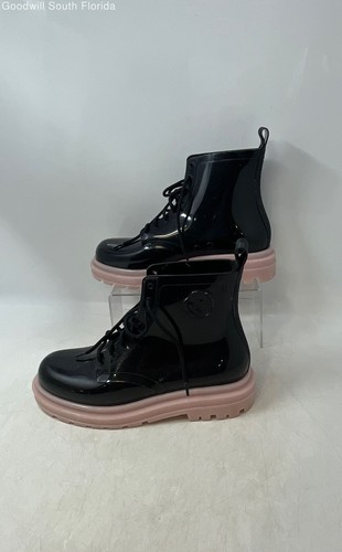 Melissa Womens Black Round Toe Lace-Up Ankle Combat Boots Size 9