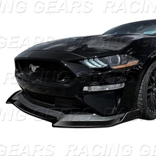FOR 2018-2023 MUSTANG GT-STYLE PAINTED BLACK FRONT BUMPER LIP BODY KIT SPLITTER