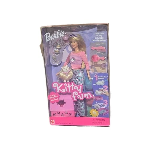 Kitty Fun Barbie Mattel NIB 2000 RARE HTF Vintage Cat Animal Doll Playset READ