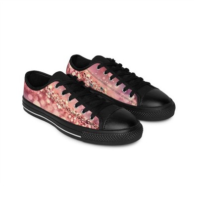 Rose Gold Bokeh Women's Sneakers | Sparkle Pattern Shoes