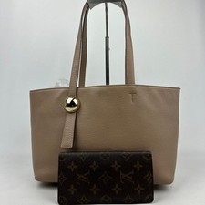 FURLA Sfera Leather Tote Bag Light Brown All-Weather Shoulder Authentic