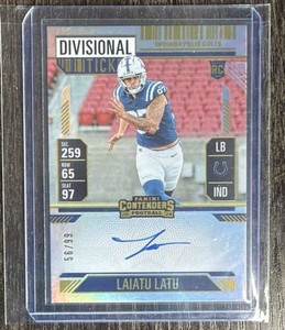 Laiatu Latu 2024 Panini Contenders  #129 Rookie Divisional Ticket Auto /99 Colts