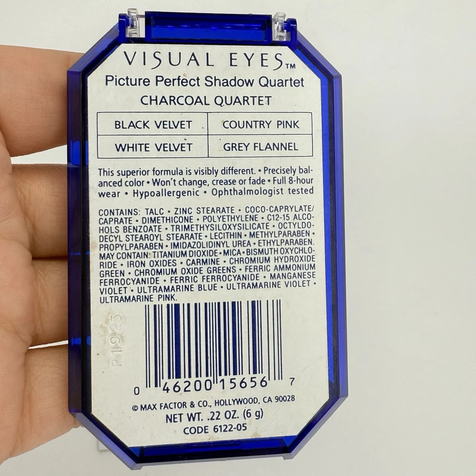 Max Factor Visual Eyes CHARCOAL EyeShadow Quartet Vintage NEW Palette Pink Black - Image 4 of 4
