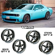 4 Vms Racing V-star Drag Pack Race Wheels 17x10 18x5 For Dodge Challenger Pl 4 Vms Racing V-star Drag Pack Race Wheels 17x10 18x5 For Dodge Challenger Pl