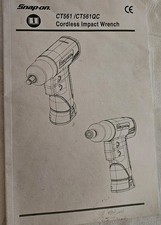 Original Snap-on Manual Only For Ct561 Ct561qc Cordless Impact Wrench 72 Pages Original Snap-on Manual Only For Ct561 Ct561qc Cordless Impact Wrench 72 Pages