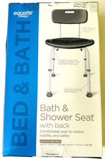Equate Bath Shower Seat with Back Capacity 350 Pounds New in Sealed Box