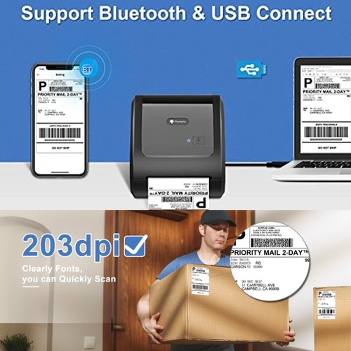 Phomemo D520 Bluetooth Thermal Shipping Label Printer Wireless Desktop Printer. - Afbeelding 3 van 17