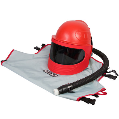 Clemco Apollo 600 Supplied-Air Respirator Blast Helmet Cape Tube Sandblasting