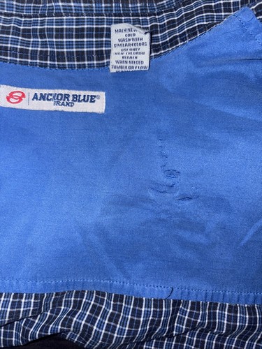 VINTAGE Anchor Blue Shirt Mens Medium Blue Short Outdoors Button Up Casual Adult - Picture 7 of 7