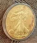 ONE ( 1 ) American Eagle 1oz .999 Fine Silver- 24K Gold-Gilded | Stacker Bullion