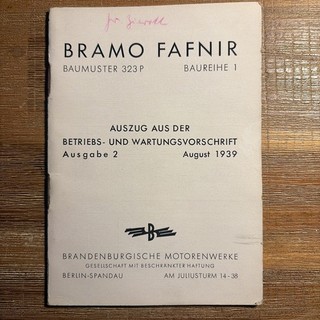 Berlin 1939 Bramo Fafnir Motorenwerke Vorschrift Luftwaffe Original Dokument