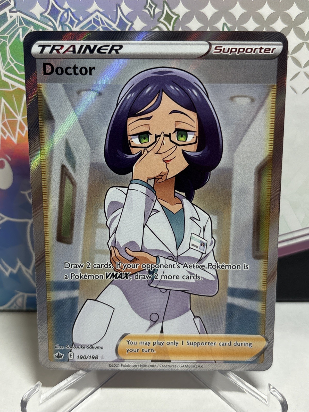 Doctor - 190/198 - Pokemon Chilling Reign Sword & Shield Full Art Rare Card NM