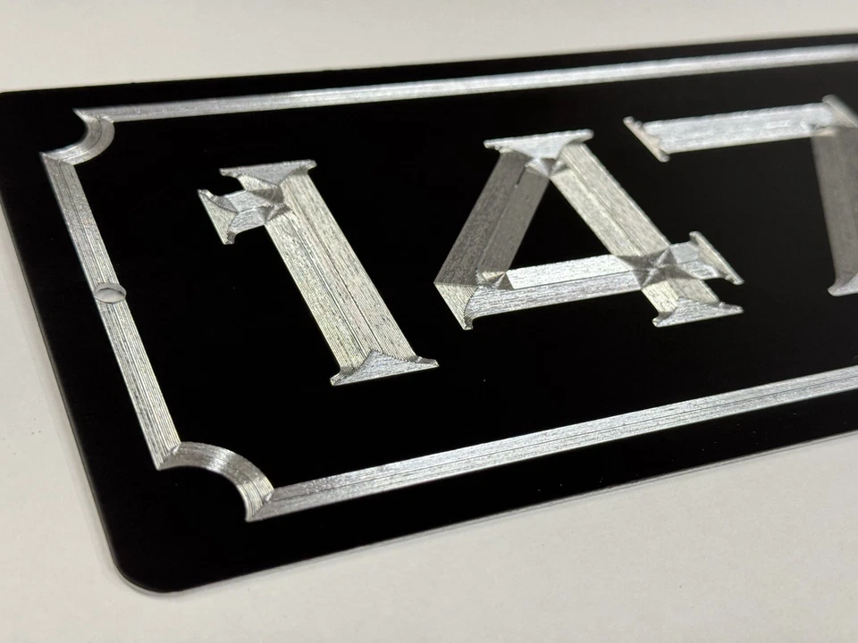 Letrero grabado personalizado personalizado número de casa dirección de calle metal 14x5 Foto 3 de 4