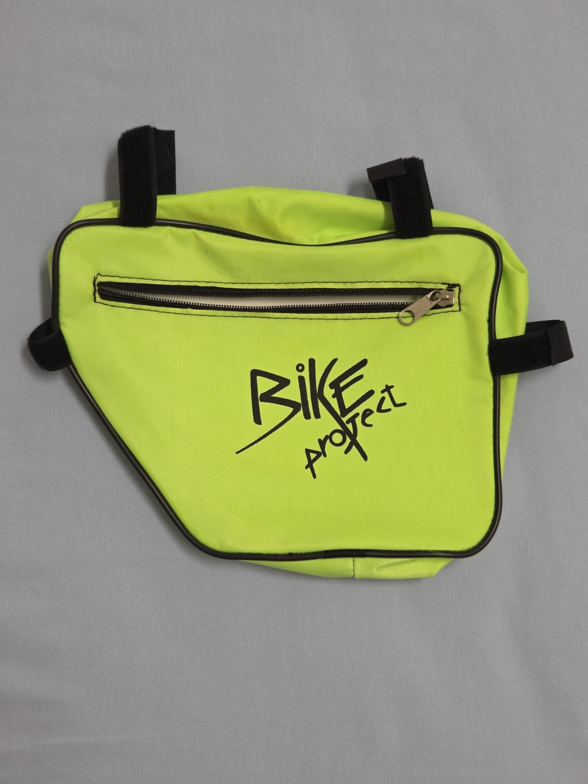 Borsa telaio bici triangolare giallo fluo con cerniera e Velcro - BIKE project