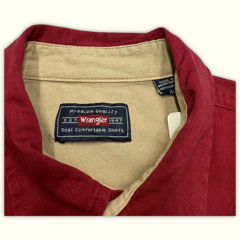wrangler Camisa de manga larga XL Rojo Muy bueno Hombres - Imagen 4 de 4