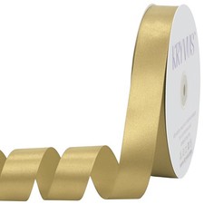 Light Gold Satin Ribbon Single Face Continuous 1 Inch x 100 Yards Craft