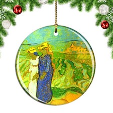 Van Gogh Two Women Crossing The Fields P Christmas ornament city travel souvenir