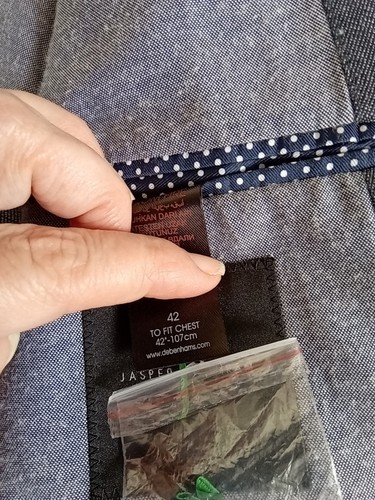 Jasper Conran Mens Blazer Jacket 42" Chest Linen Blend Blue Grey Debenhams - Picture 16 of 17