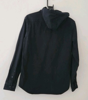 FW12 Supreme hooded denim shirt black size M Medium navy rare 2012
