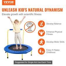 VEVOR 3FT Trampoline for Kids, 36" Trampolines Indoor/Outdoor Trampoline for Tod