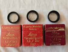 Original Leica Elmar E19 Close-Up Set  1, 2, 3 Filter E. Leitz Wetzlar 19mm