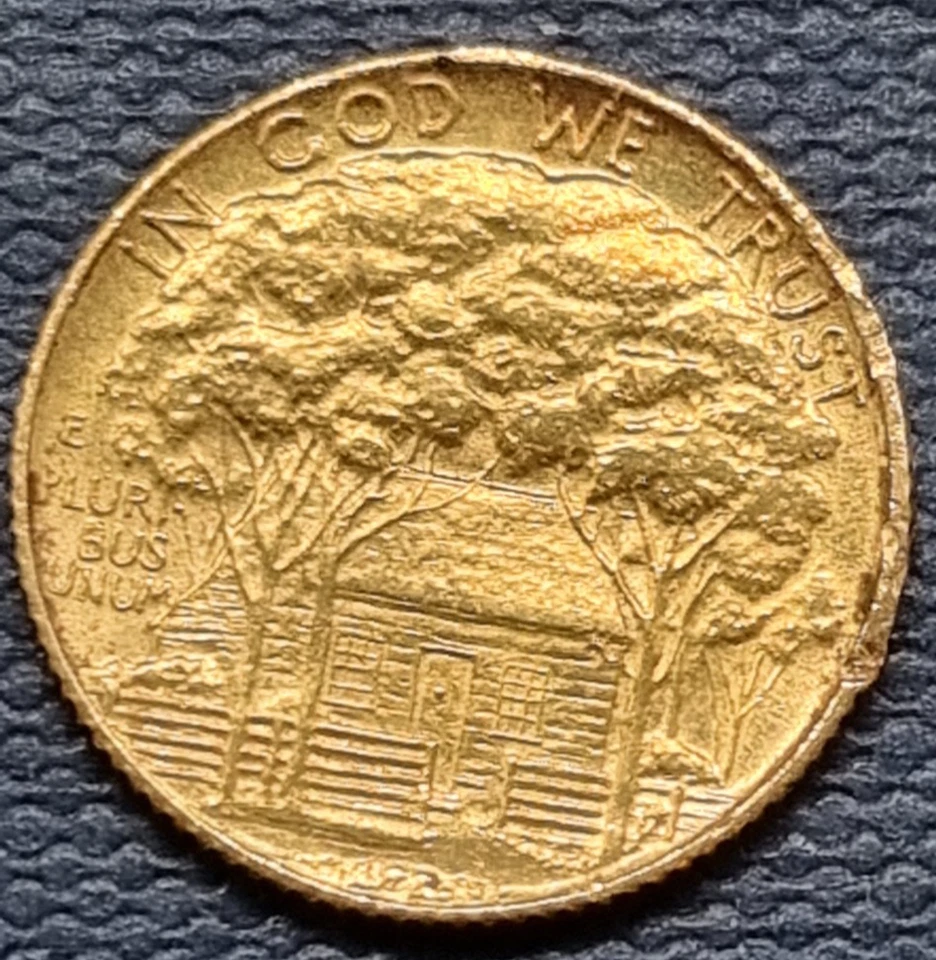 1922 Grant with Star Commemorative $1 Gold One Dollar UNC Details #93241 - Image 2 of 2